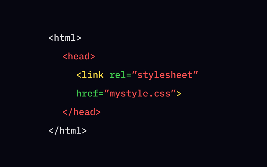 External CSS code example