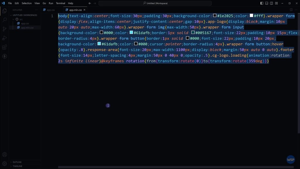 Process of minify CSS files